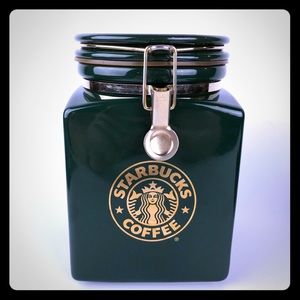 Starbucks Canister Bee House Green Gold logo